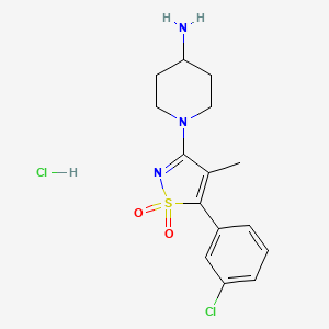 1-[5-(3-Chlorophenyl)-4-methyl-1,1-dioxidoisothiazol-3-yl]piperidin-4-amine hydrochloride