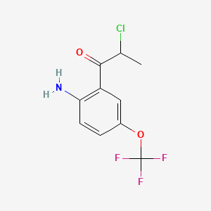 molecular formula C10H9ClF3NO2 B14075885 1-(2-Amino-5-(trifluoromethoxy)phenyl)-2-chloropropan-1-one 