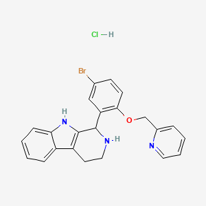 molecular formula C23H21BrClN3O B1407591 1-[5-溴-2-(吡啶-2-基甲氧基)苯基]-2,3,4,9-四氢-1H-β-咔唑啉盐酸盐 CAS No. 1417569-80-2