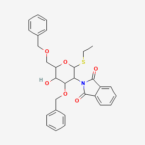 2-((2S,3R,4R,5S,6R)-4-(Benzyloxy)-6-((benzyloxy)methyl)-2-(ethylthio)-5-hydroxytetrahydro-2H-pyran-3-yl)isoindoline-1,3-dione