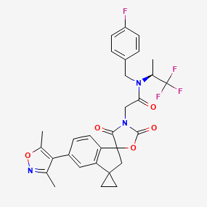 2-(5'-(3,5-dimethylisoxazol-4-yl)-2'',4''-dioxo-2'H-dispiro[cyclopropane-1,3'-indene-1',5''-oxazolidin]-3''-yl)-N-(4-fluorobenzyl)-N-((S)-1,1,1-trifluoropropan-2-yl)acetamide