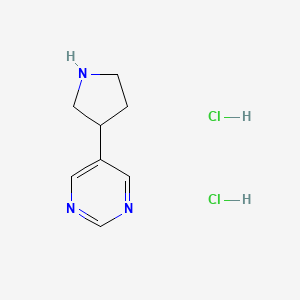molecular formula C8H13Cl2N3 B1407593 5-Pyrrolidin-3-ylpyrimidine dihydrochloride CAS No. 1417569-35-7