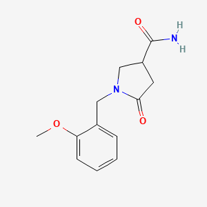 molecular formula C13H16N2O3 B1407595 1-(2-甲氧基苄基)-5-氧代吡咯烷-3-甲酰胺 CAS No. 1267042-98-7
