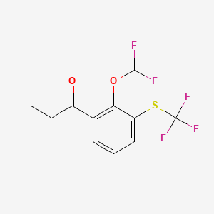 1-(2-(Difluoromethoxy)-3-(trifluoromethylthio)phenyl)propan-1-one