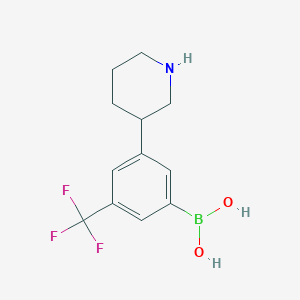 (3-(Piperidin-3-yl)-5-(trifluoromethyl)phenyl)boronic acid