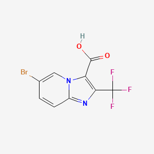 molecular formula C9H4BrF3N2O2 B1407596 6-Bromo-2-(trifluoromethyl)imidazo[1,2-a]pyridine-3-carboxylic acid CAS No. 1427460-57-8