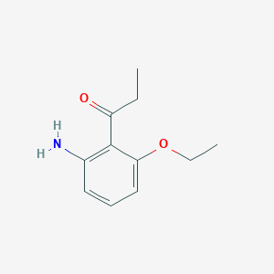 molecular formula C11H15NO2 B14075968 1-(2-Amino-6-ethoxyphenyl)propan-1-one 