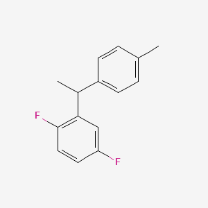 molecular formula C15H14F2 B14075994 1,4-Difluoro-2-(1-(p-tolyl)ethyl)benzene 