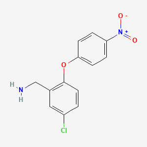molecular formula C13H11ClN2O3 B1407602 (5-Chloro-2-(4-nitrophenoxy)phenyl)methanamine CAS No. 1417569-99-3