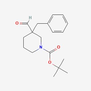 molecular formula C18H25NO3 B1407615 tert-Butyl 3-benzyl-3-formylpiperidine-1-carboxylate CAS No. 1355334-49-4