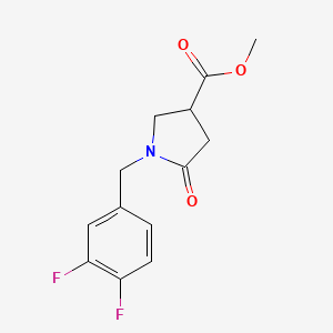 molecular formula C13H13F2NO3 B1407616 1-(3,4-二氟苄基)-5-氧代吡咯烷-3-羧酸甲酯 CAS No. 1355334-70-1