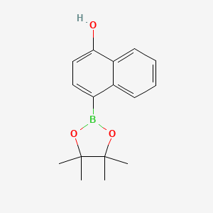 molecular formula C16H19BO3 B1407618 4-(4,4,5,5-Tetramethyl-1,3,2-dioxaborolan-2-yl)naphthalen-1-ol CAS No. 1560648-02-3