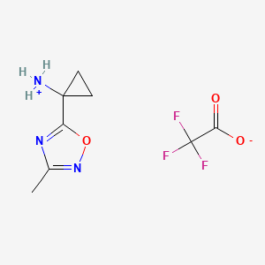 molecular formula C8H10F3N3O3 B1407628 1-(3-Methyl-1,2,4-oxadiazol-5-yl)cyclopropanaminium 2,2,2-trifluoroacetate CAS No. 1215107-54-2