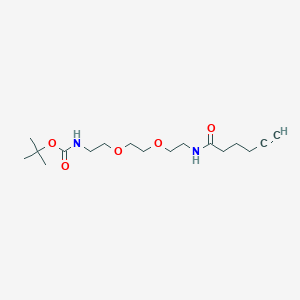 molecular formula C17H30N2O5 B1407631 叔丁基 2-(2-(2-己-5-炔酰胺乙氧基)-乙氧基)乙基氨基甲酸酯 CAS No. 1207956-02-2