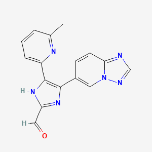 molecular formula C16H12N6O B1407632 4-([1,2,4]triazolo[1,5-a]pyridin-6-yl)-5-(6-methylpyridin-2-yl)-1H-imidazole-2-carbaldehyde CAS No. 1352609-91-6