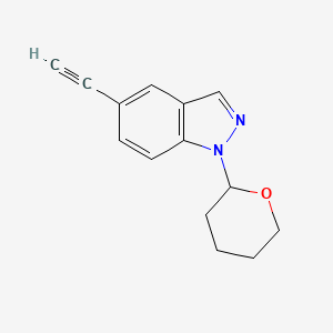 molecular formula C14H14N2O B1407634 5-乙炔基-1-(四氢-2H-吡喃-2-基)-1H-吲唑 CAS No. 1365888-99-8