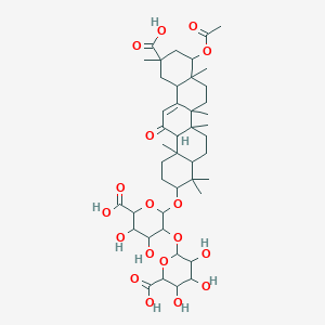 6-[2-[(9-acetyloxy-11-carboxy-4,4,6a,6b,8a,11,14b-heptamethyl-14-oxo-2,3,4a,5,6,7,8,9,10,12,12a,14a-dodecahydro-1H-picen-3-yl)oxy]-6-carboxy-4,5-dihydroxyoxan-3-yl]oxy-3,4,5-trihydroxyoxane-2-carboxylic acid