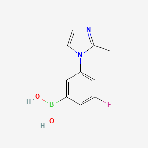 molecular formula C10H10BFN2O2 B14076484 (3-Fluoro-5-(2-methyl-1H-imidazol-1-yl)phenyl)boronic acid 