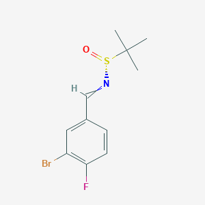 (R,E)-N-(3-bromo-4-fluorobenzylidene)-2-methylpropane-2-sulfinamide