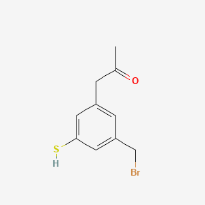 molecular formula C10H11BrOS B14076568 1-(3-(Bromomethyl)-5-mercaptophenyl)propan-2-one 