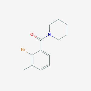 molecular formula C13H16BrNO B1407668 1-(2-Bromo-3-methylbenzoyl)piperidine CAS No. 1424857-22-6