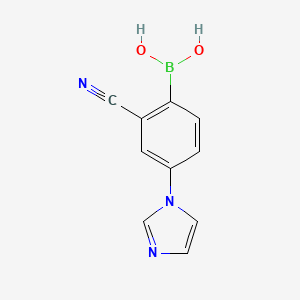 molecular formula C10H8BN3O2 B14076682 (2-Cyano-4-(1H-imidazol-1-yl)phenyl)boronic acid 