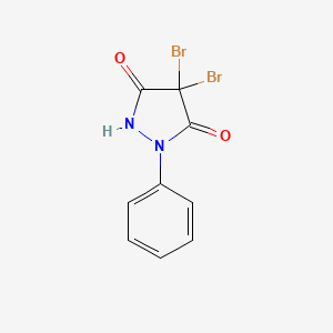 molecular formula C9H6Br2N2O2 B14076702 4,4-Dibromo-1-phenylpyrazolidine-3,5-dione CAS No. 132214-59-6