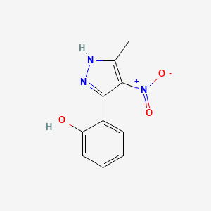 molecular formula C10H9N3O3 B14076723 Phenol, 2-(5-methyl-4-nitro-1H-pyrazol-3-yl)- CAS No. 102645-74-9