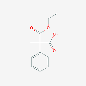 molecular formula C12H13O4- B14076724 3-Ethoxy-2-methyl-3-oxo-2-phenylpropanoate CAS No. 62707-19-1