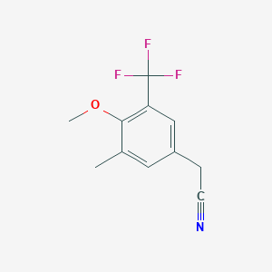 molecular formula C11H10F3NO B1407678 4-Methoxy-3-methyl-5-(trifluoromethyl)phenylacetonitrile CAS No. 1706430-20-7