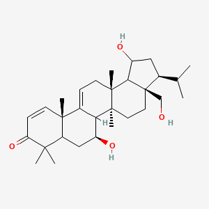 molecular formula C30H46O4 B14076804 (1R,3S,3aR,5aS,6S,11aS,13aR)-1,6-dihydroxy-3a-(hydroxymethyl)-5a,8,8,11a,13a-pentamethyl-3-propan-2-yl-2,3,4,5,5b,6,7,7a,13,13b-decahydro-1H-cyclopenta[a]chrysen-9-one 