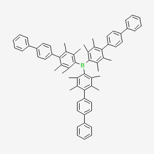 molecular formula C66H63B B14076825 tris[2,3,5,6-tetramethyl-4-(4-phenylphenyl)phenyl]borane CAS No. 492446-96-5