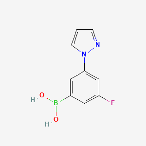 molecular formula C9H8BFN2O2 B14076856 (3-Fluoro-5-(1H-pyrazol-1-yl)phenyl)boronic acid 