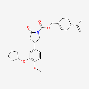 1-Pyrrolidinecarboxylic acid, 4-[3-(cyclopentyloxy)-4-methoxyphenyl]-2-oxo-, [(4S)-4-(1-methylethenyl)-1-cyclohexen-1-yl]methyl ester