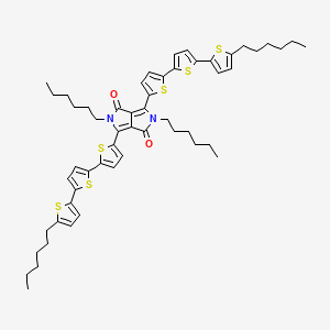 molecular formula C54H64N2O2S6 B14076972 2,5-Dihexyl-1,4-bis[5-[5-(5-hexylthiophen-2-yl)thiophen-2-yl]thiophen-2-yl]pyrrolo[3,4-c]pyrrole-3,6-dione 