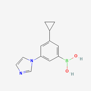 molecular formula C12H13BN2O2 B14076973 (3-Cyclopropyl-5-(1H-imidazol-1-yl)phenyl)boronic acid 