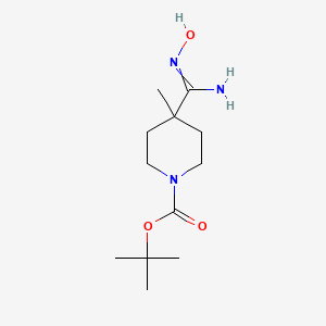 molecular formula C12H23N3O3 B14076979 tert-butyl 4-(N-hydroxycarbamimidoyl)-4-methyl-piperidine-1-carboxylate 