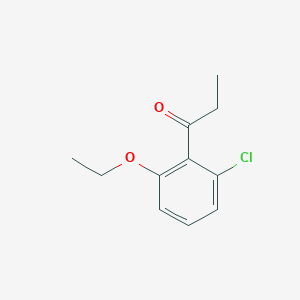 molecular formula C11H13ClO2 B14077041 1-(2-Chloro-6-ethoxyphenyl)propan-1-one 