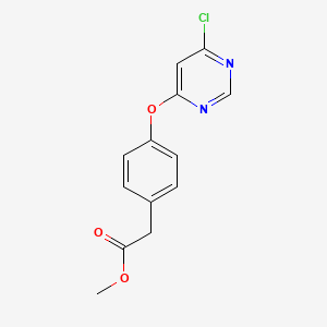 molecular formula C13H11ClN2O3 B1407705 Methyl 2-(4-(6-chloropyrimidin-4-yloxy)phenyl)acetate CAS No. 1246636-79-2