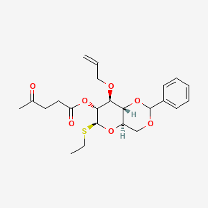 molecular formula C23H30O7S B14077088 Ethyl 3-O-allyl-4,6-O-benzylidene-2-O-levulinoyl-1-thio-beta-D-glucopyranoside 