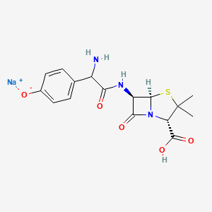 sodium;(2S,5R,6R)-6-[[2-amino-2-(4-hydroxyphenyl)acetyl]amino]-3,3-dimethyl-7-oxo-4-thia-1-azabicyclo[3.2.0]heptane-2-carboxylate