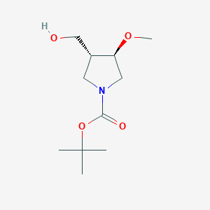 molecular formula C11H21NO4 B1407710 叔丁基 (3R,4R)-3-(羟甲基)-4-甲氧基吡咯烷-1-羧酸酯 CAS No. 1428775-91-0