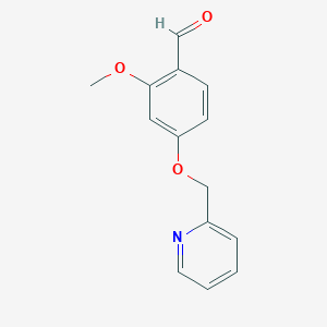 molecular formula C14H13NO3 B1407715 2-甲氧基-4-(吡啶-2-基甲氧基)苯甲醛 CAS No. 1151539-21-7