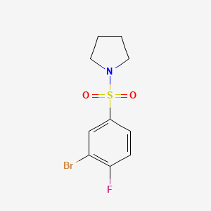 molecular formula C10H11BrFNO2S B1407717 1-((3-Bromo-4-fluorophenyl)sulfonyl)pyrrolidine CAS No. 1446236-35-6