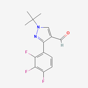 molecular formula C14H13F3N2O B1407720 1-(tert-butyl)-3-(2,3,4-trifluorophenyl)-1H-pyrazole-4-carbaldehyde CAS No. 1350760-06-3