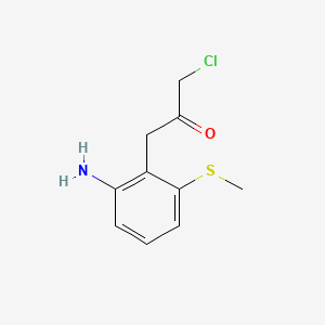 molecular formula C10H12ClNOS B14077273 1-(2-Amino-6-(methylthio)phenyl)-3-chloropropan-2-one 