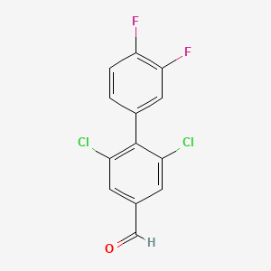 molecular formula C13H6Cl2F2O B1407731 2,6-Dicloro-3',4'-difluoro-[1,1'-bifenil]-4-carbaldehído CAS No. 1350760-23-4