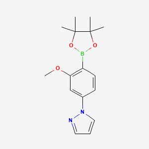 molecular formula C16H21BN2O3 B1407741 1-(3-methoxy-4-(4,4,5,5-tetramethyl-1,3,2-dioxaborolan-2-yl)phenyl)-1H-pyrazole CAS No. 1562338-80-0