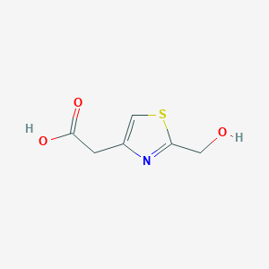 molecular formula C6H7NO3S B14077477 2-[2-(Hydroxymethyl)-1,3-thiazol-4-yl]acetic acid 