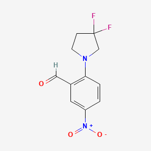 molecular formula C11H10F2N2O3 B1407749 2-(3,3-Difluoropyrrolidin-1-yl)-5-nitrobenzaldehyde CAS No. 1707357-81-0